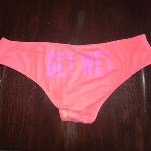 Bikini bottoms in HOT PINK “GET WET” on bum